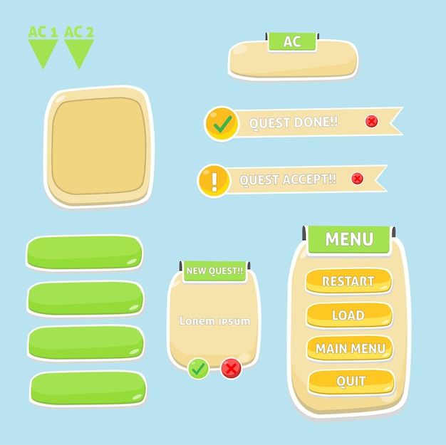 Vector game elements collection
