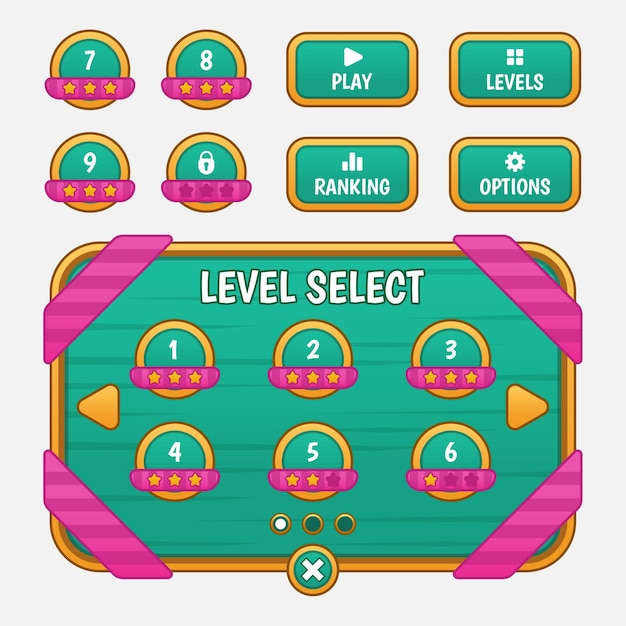 vector game template gui kit