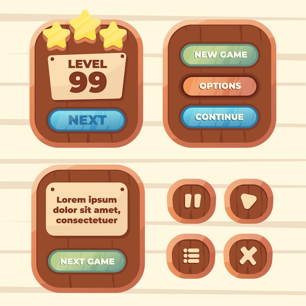 vector game template gui kit