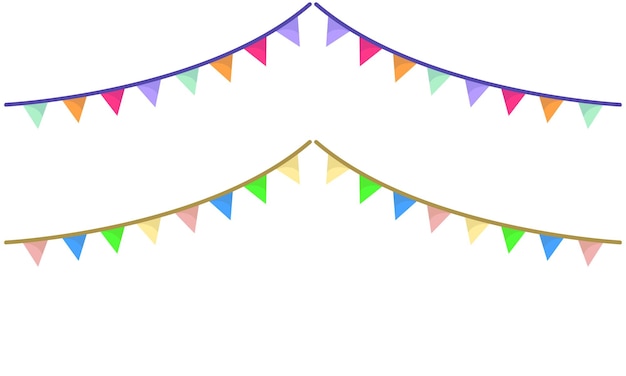 vector garland flags on white background