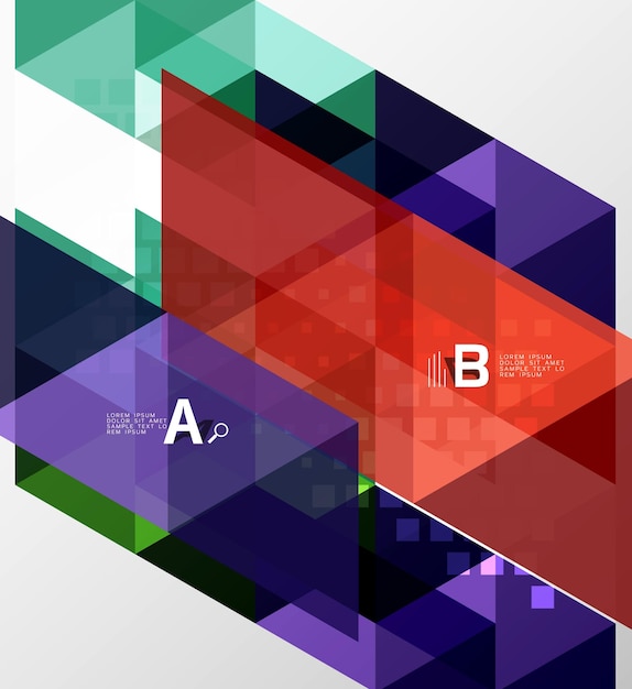 Vector geometric abstract background minimalistic design with option text
