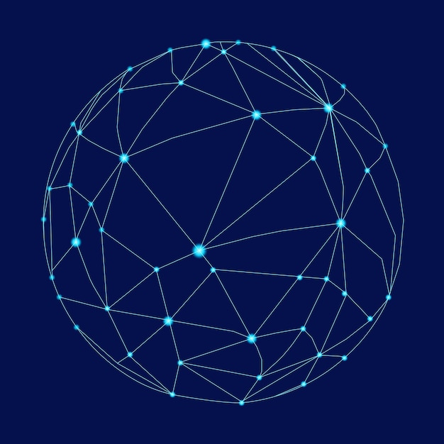 vector global network icon on blue background