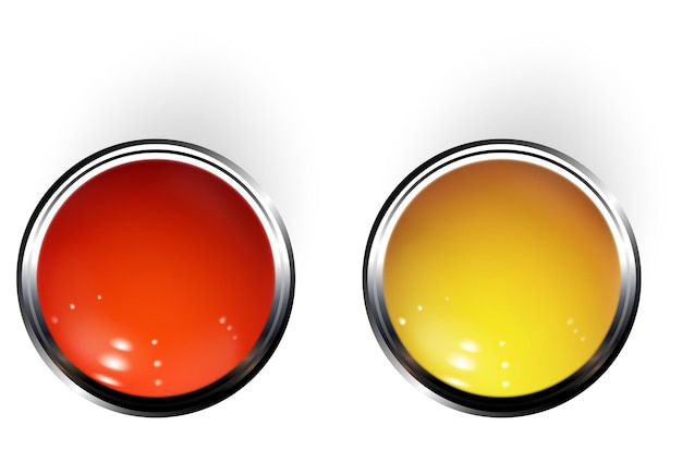 vector glossy buttons realistic shiny button with metallic elements vector design for website