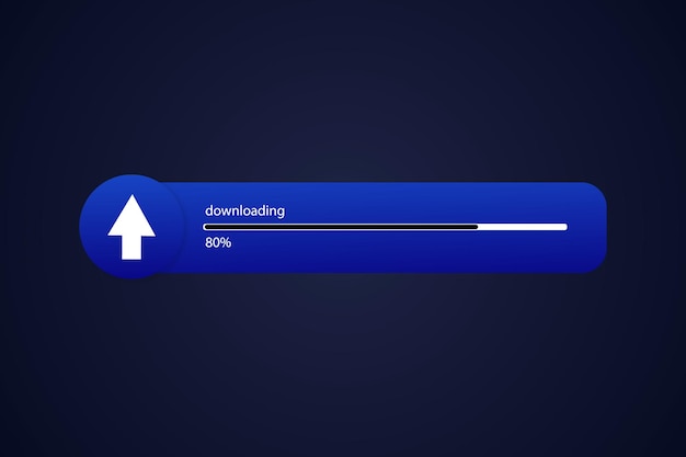 Vector glossy downloading bar progress us design