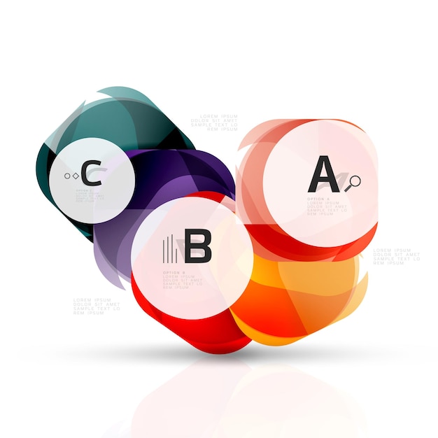 Vector glossy square elements