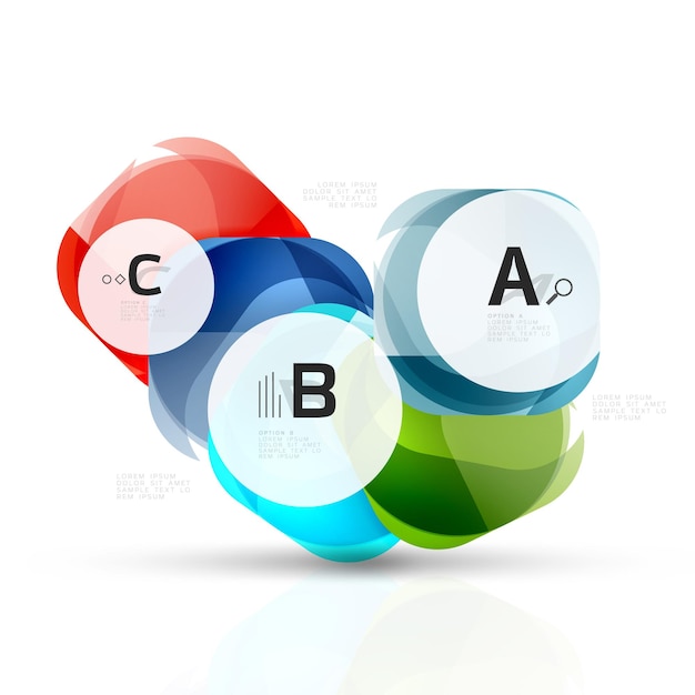 Vector glossy square elements