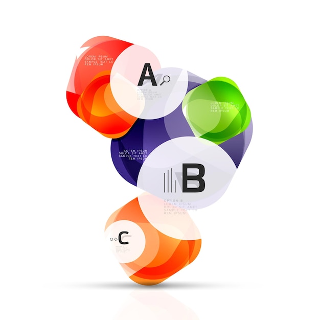 Vector glossy square elements