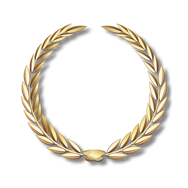 Vector gold laurel wreathlaurel wreath with golden ribbon