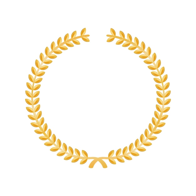 Vector golden olive foliage branches decorative ornament frame