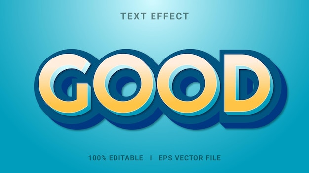vector good 3d editable text effect
