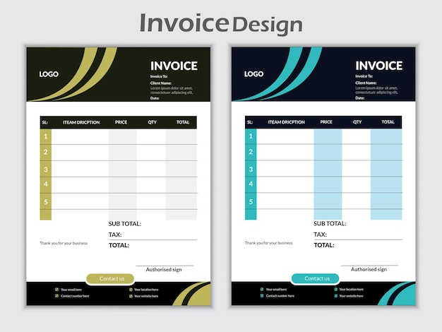 vector gradient luxury invoice template