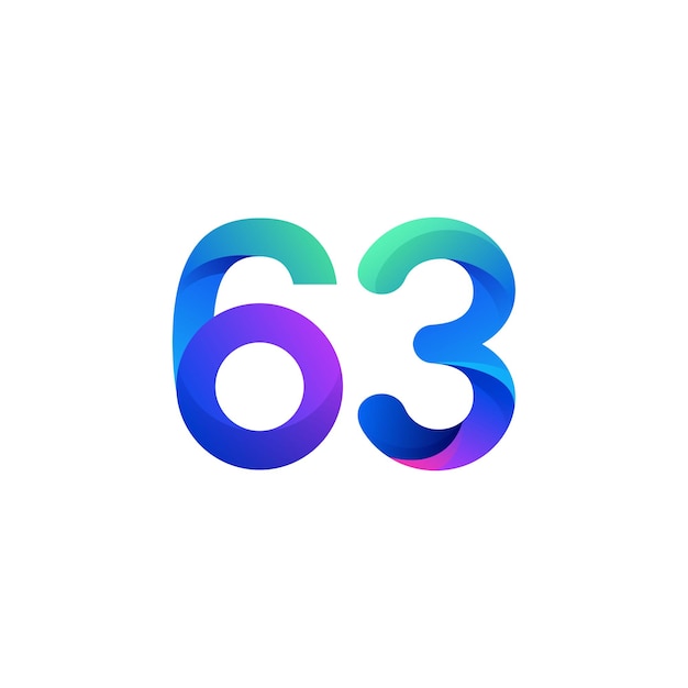 vector gradient number logo design