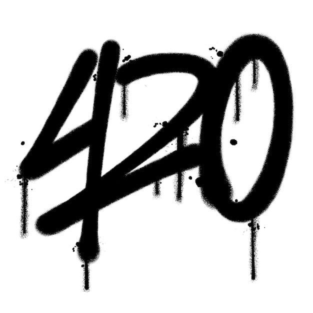 Vector graffiti spray paint 420 isolated vector illustration