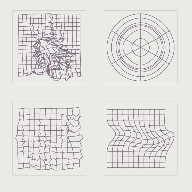 Vector Graphic Assets Set Large set of retro objects for design Objects in y2k style