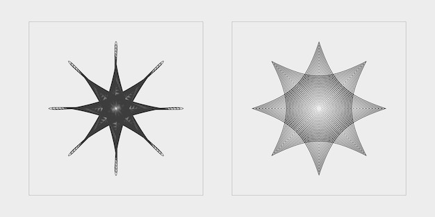 vector graphic assets set retro futuristic graphic ornaments for modern tshirts designed