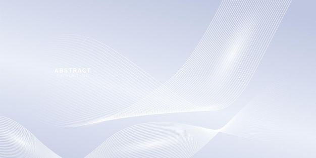 Vector Grey white abstract background with wavy lines futuristic technology concept