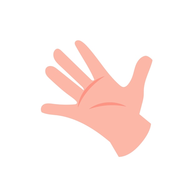 vector hand gesture with smooth skin on white background