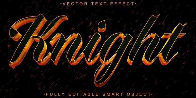 Vector hiệp sĩ Đối tượng thông minh có thể chỉnh sửa hoàn toàn Hiệu ứng văn bản