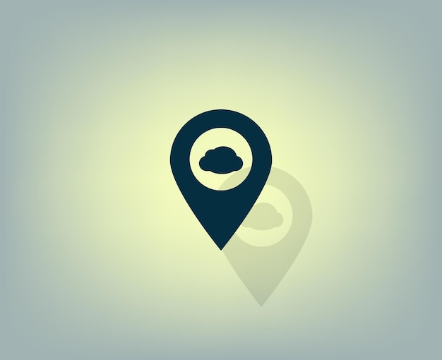 Vector icon with shadow on gray background with gradient