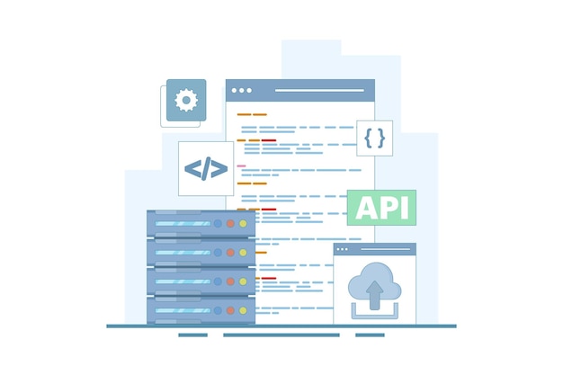 vector illustration about Application Programming Interface Concept or API