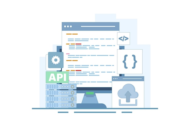 vector illustration about Application Programming Interface Concept or API