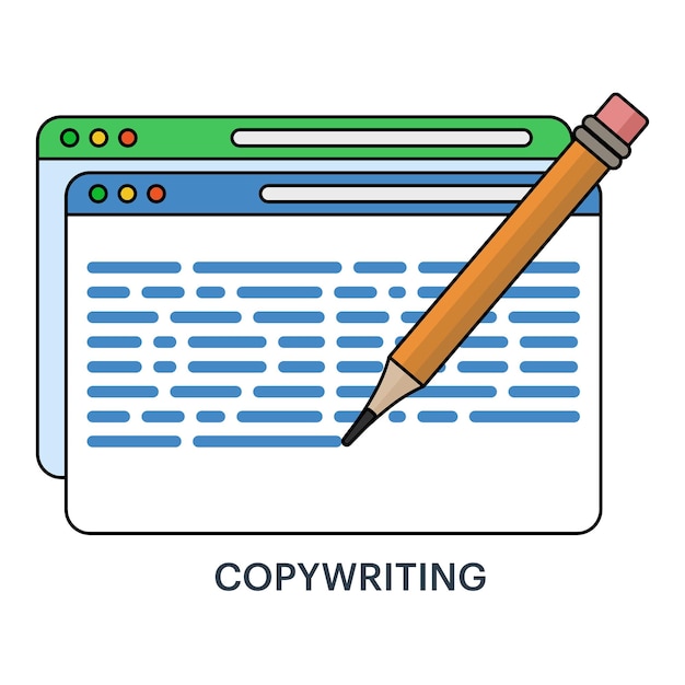 vector illustration about concept of copywriting or text file editing