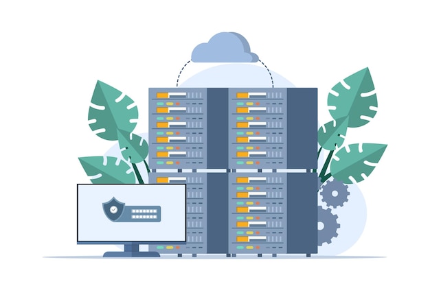 vector illustration about Concept of database programmer or programming language