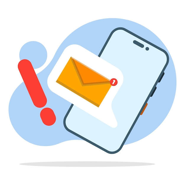vector illustration about Concept of receiving notification of new messages or email notifications