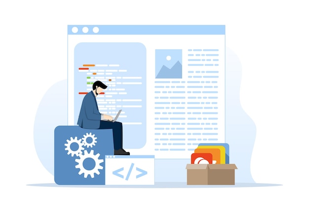 vector illustration about Development and programming or application development technology