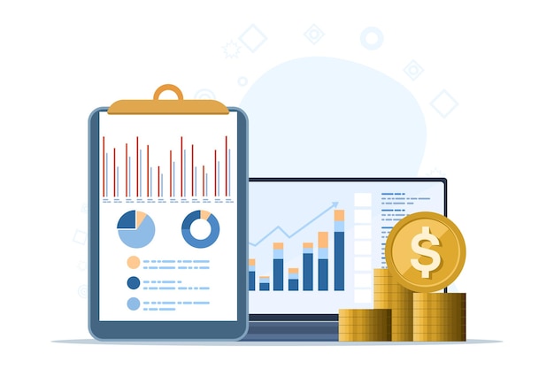 vector illustration about financial or accounting concept or business plan and budget