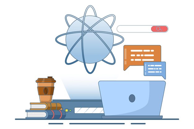 vector illustration about Online education concept or elearning or internet courses
