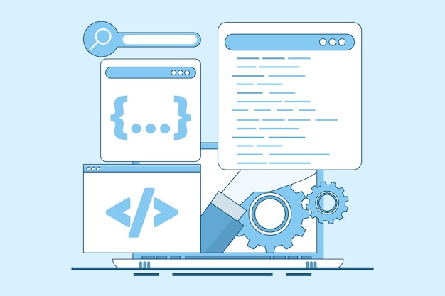 vector illustration about programming concept or software development and programming