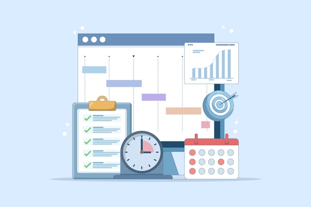 vector illustration about Project Management Concept or software development planning