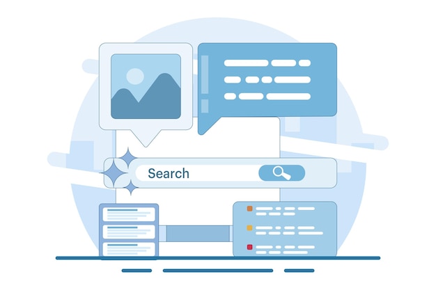 vector illustration about search concept using ai technology