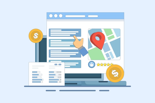vector illustration about Search engine marketing or PPC advertising or digital advertising