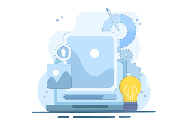 vector illustration about Web Design Concept or ui ux and programmer with computer