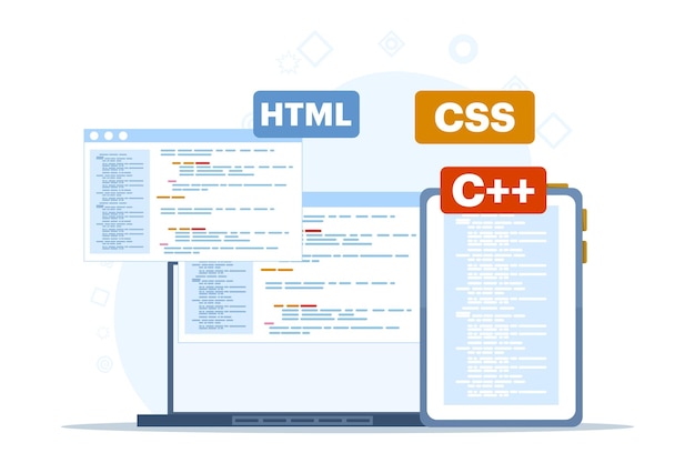 vector illustration about web development concept or programmer developing a website