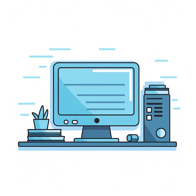 vector illustration computer technology design icon digital modern isolated display screen