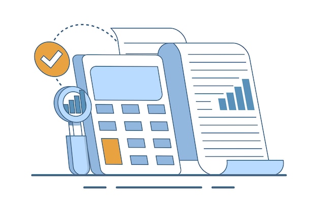 vector illustration Concept of performance data analysis or investment report or marketing study