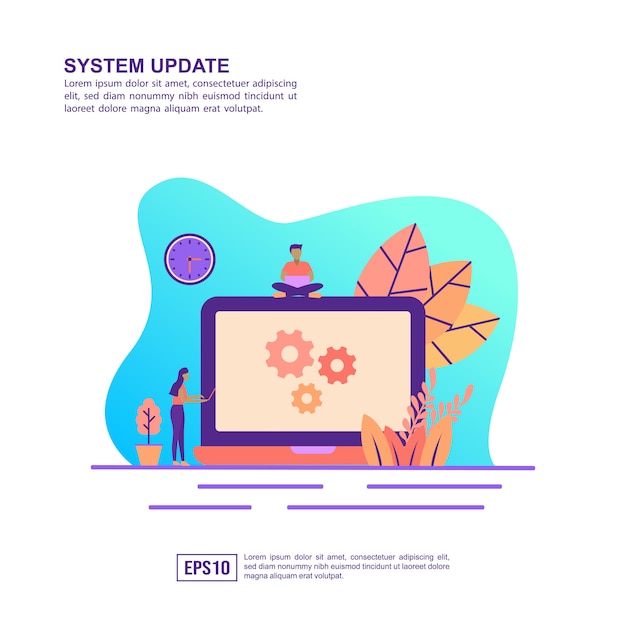 vector illustration concept of system update