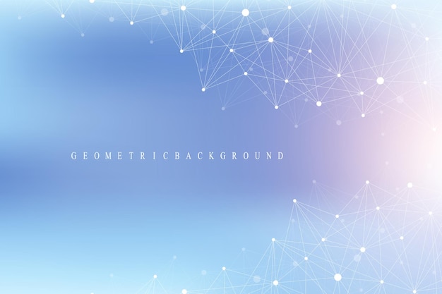 Vector illustration connections of lines and points banner template for technology