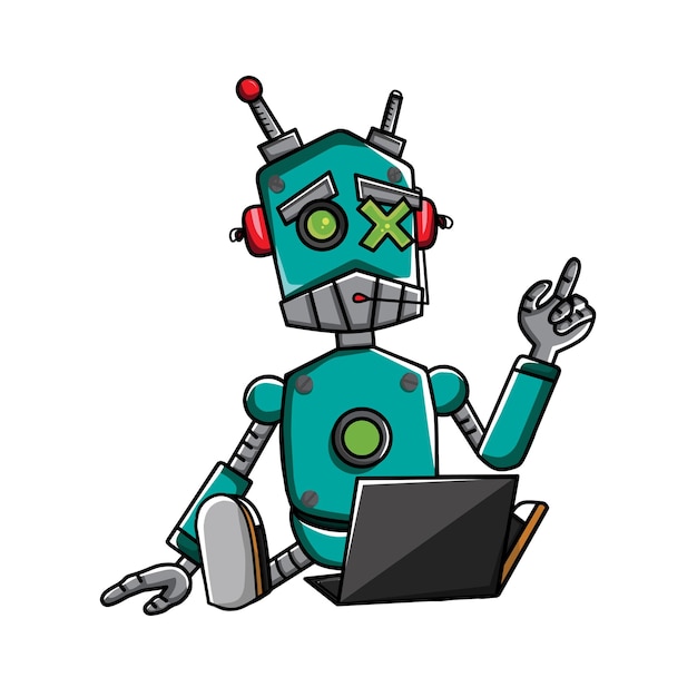 vector illustration cute robot