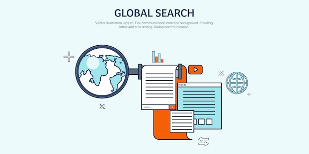 vector illustration flat background coding programming seo search engine optimization app