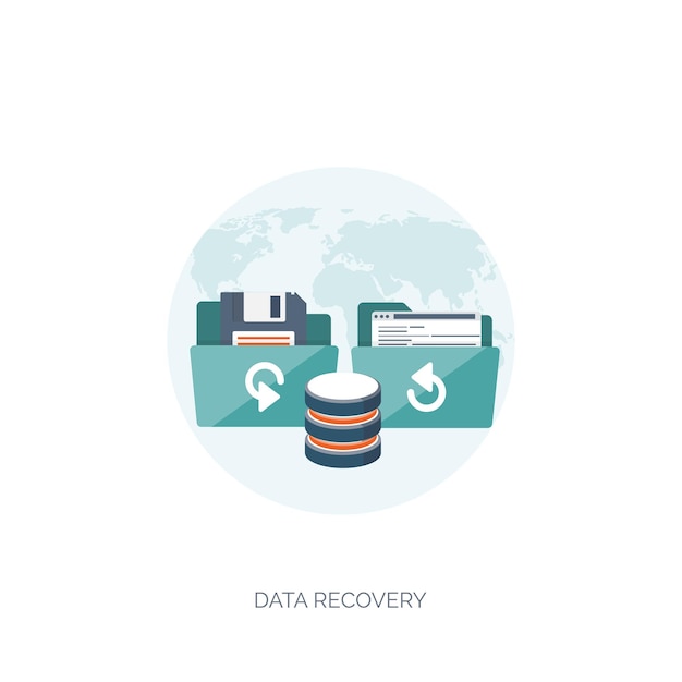 vector illustration flat cloud computing background data storage network technology multimedia
