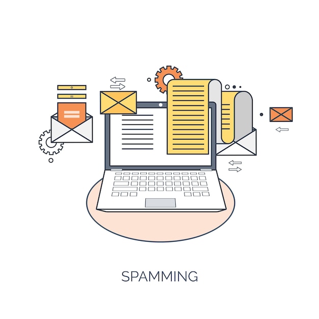 vector illustration flat computing background programming coding web development and search seo