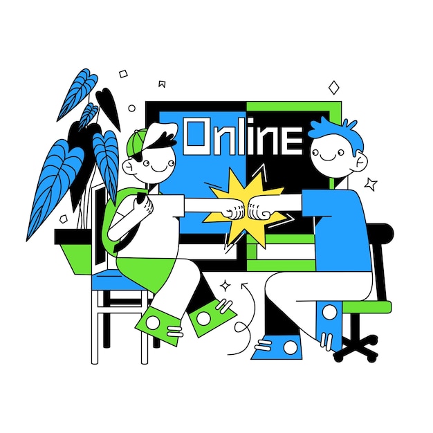 Vector illustration for a website, application. Distance learning, tutor