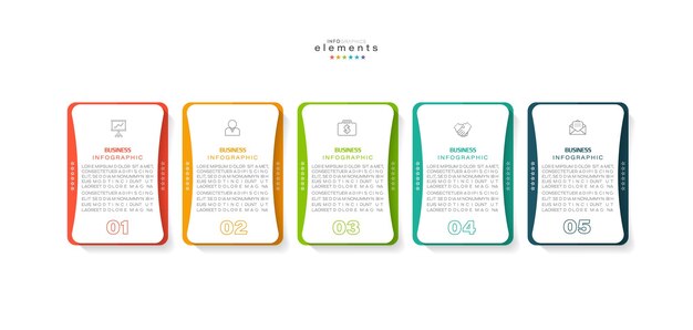 vector illustration infographic design template with icons and 5 options or steps