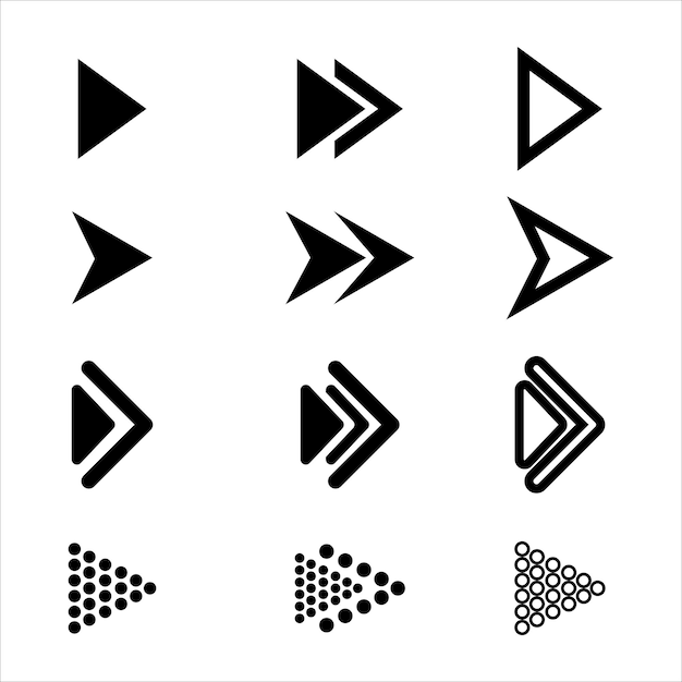 Vector illustration of arrow icons set