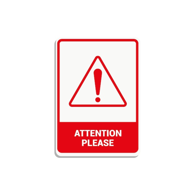 vector illustration of attention sign