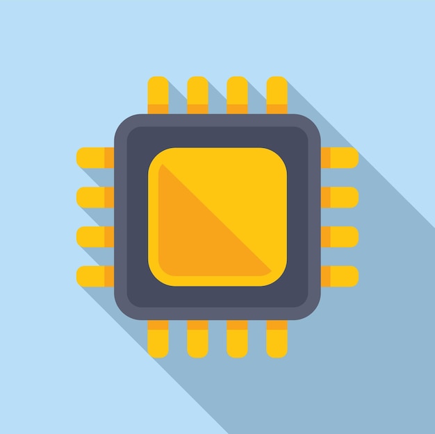 vector illustration of computer processor chip